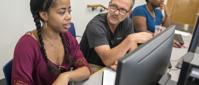 Students at a computer